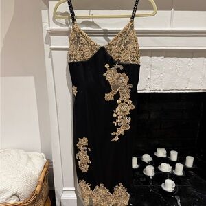 Vintage Cache Formal Dress - Lace and Beading Details